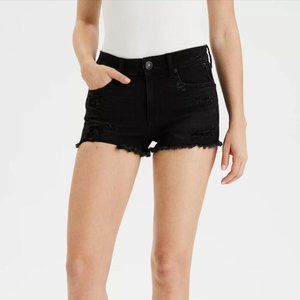 NWOT Aerie Ne(x)t Level High-Waisted Denim Short Short in black